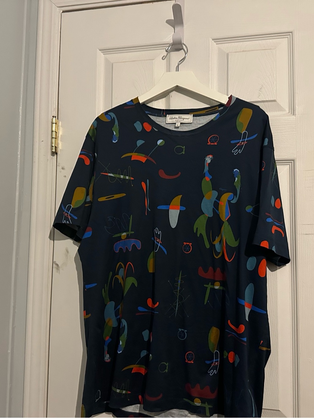 RARE Archival Salvatore Ferragamo Abstract Print Tee - Pristine Condition in XL